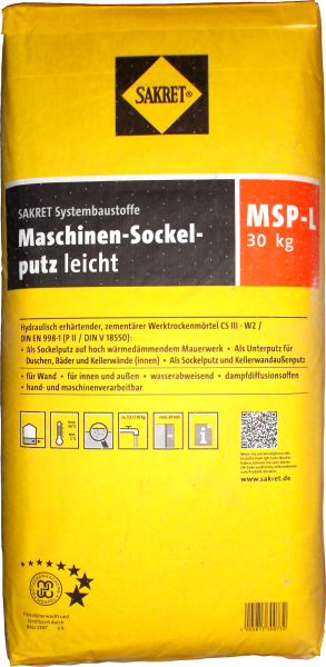 30kg Sakret Maschinen-Sockelputz leicht MSP-L