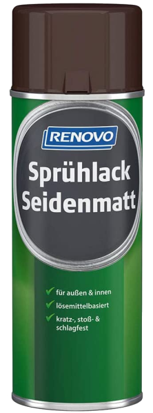 400ml Renovo Sprühlack Seidenmatt Schokobraun RAL8017
