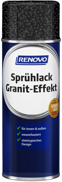 400ml Renovo Sprühlack Granit-Effekt 0090 Schwarz